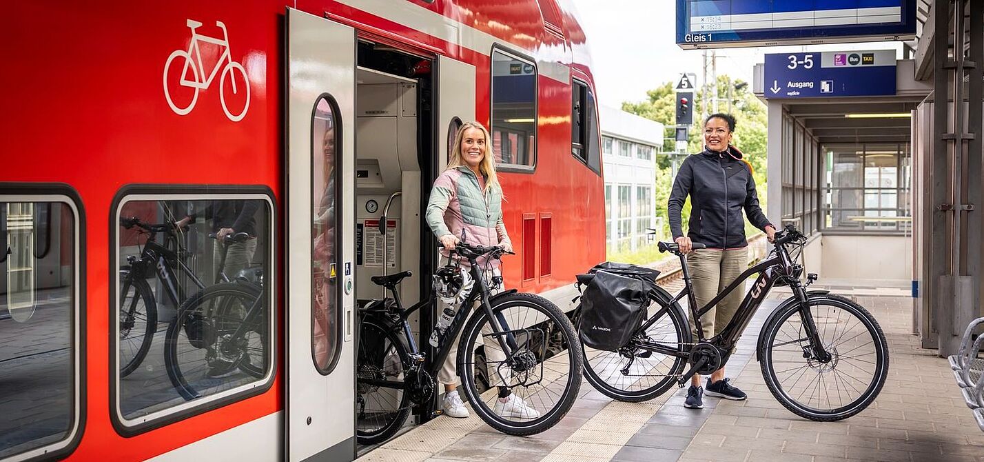 Fahrradmitnahme in Zügen des Regional- und Nahverkehrs.